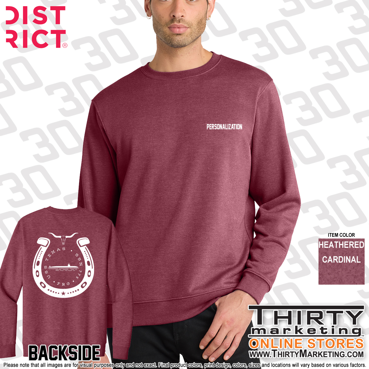 USS Texas FRG Logo Crewneck Sweatshirt