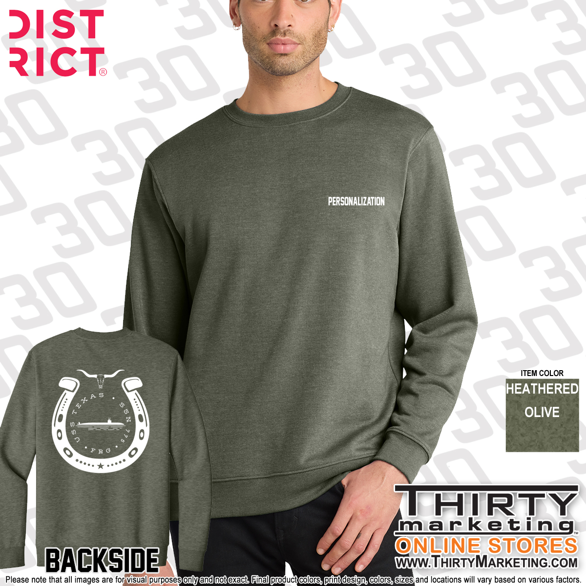 USS Texas FRG Logo Crewneck Sweatshirt - Image 8