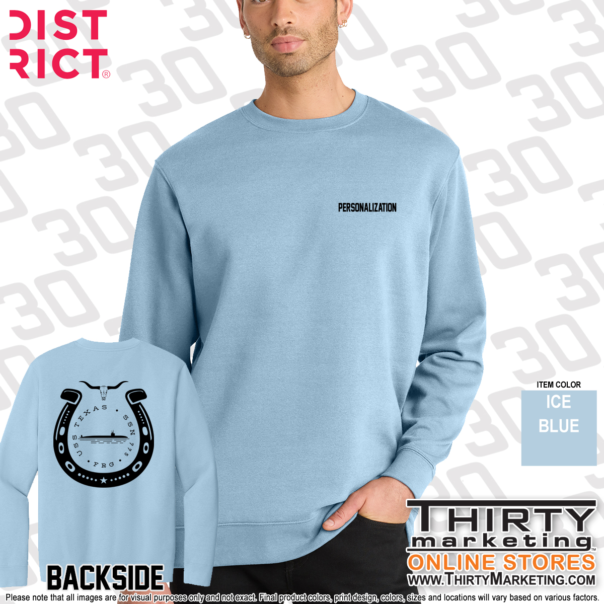 USS Texas FRG Logo Crewneck Sweatshirt - Image 2