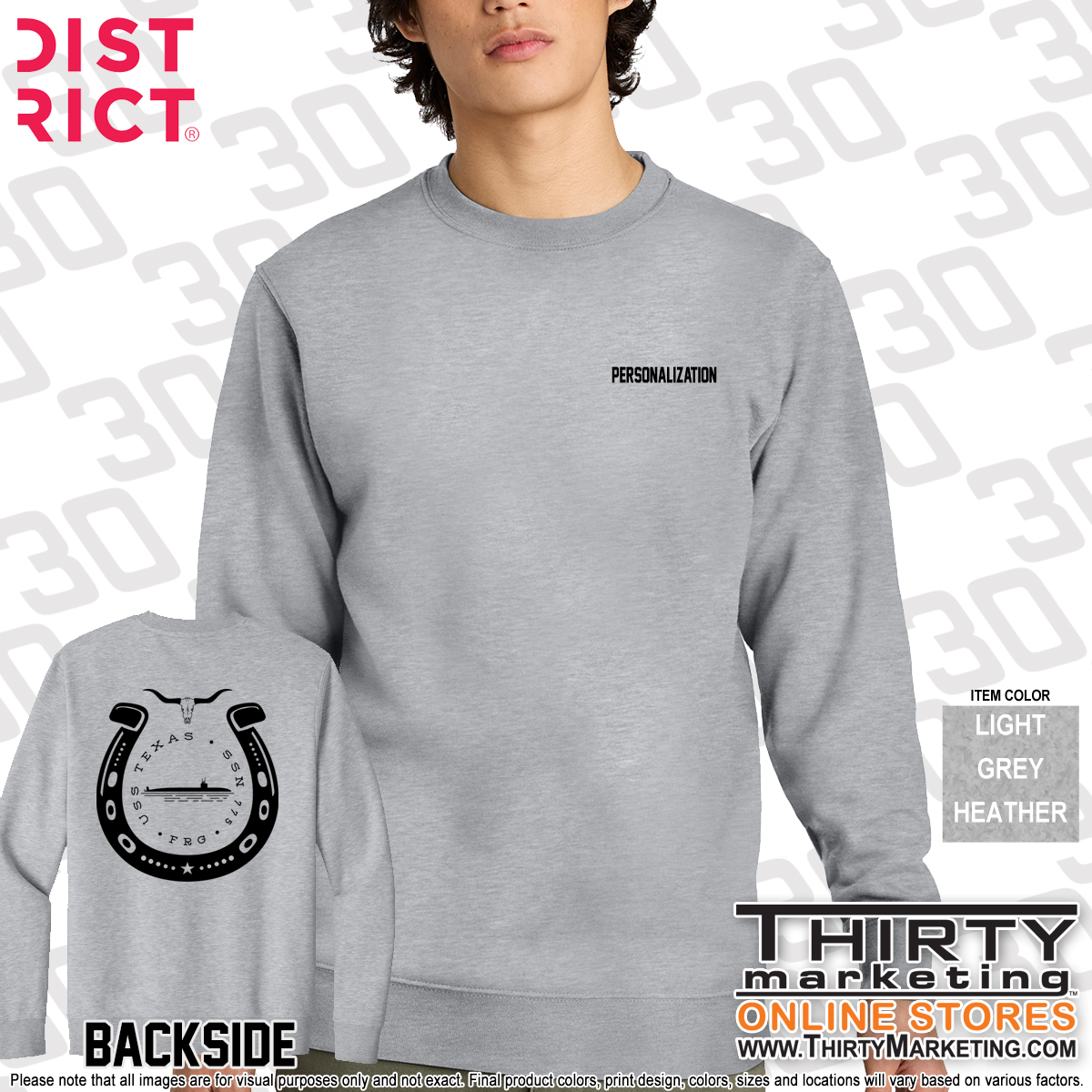 USS Texas FRG Logo Crewneck Sweatshirt - Image 9