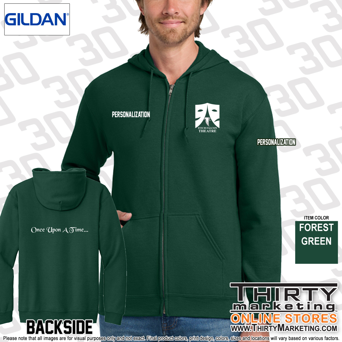 Falcon Theatre Zip Up Hoodie - Image 4