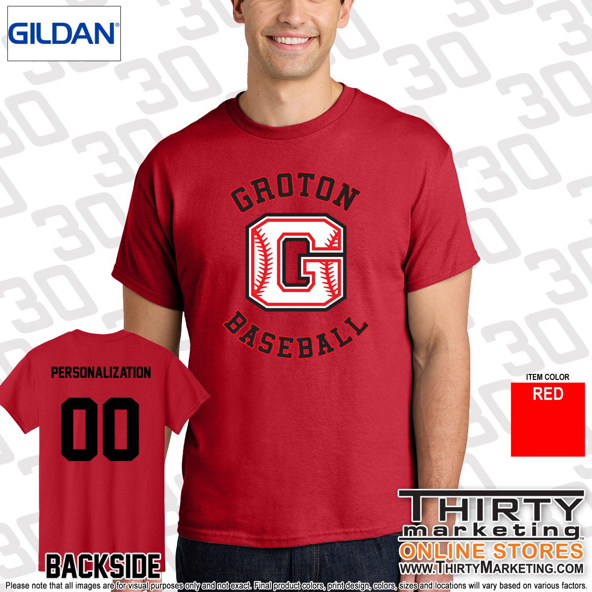 Groton Little League Cotton T-Shirt - Image 3