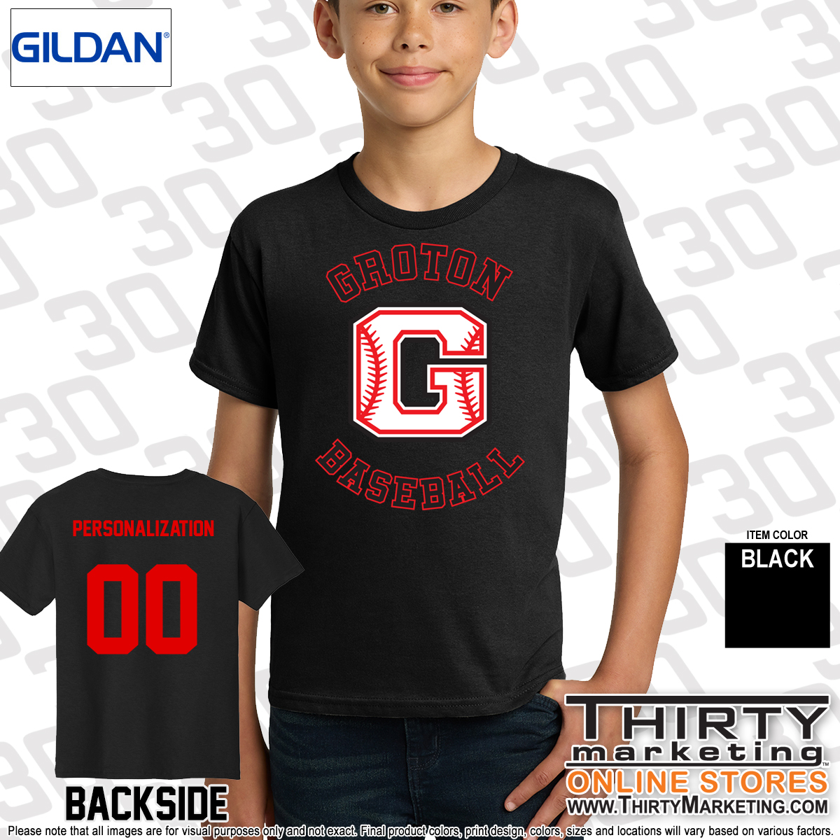 Groton Little League Cotton T-Shirt - Image 4