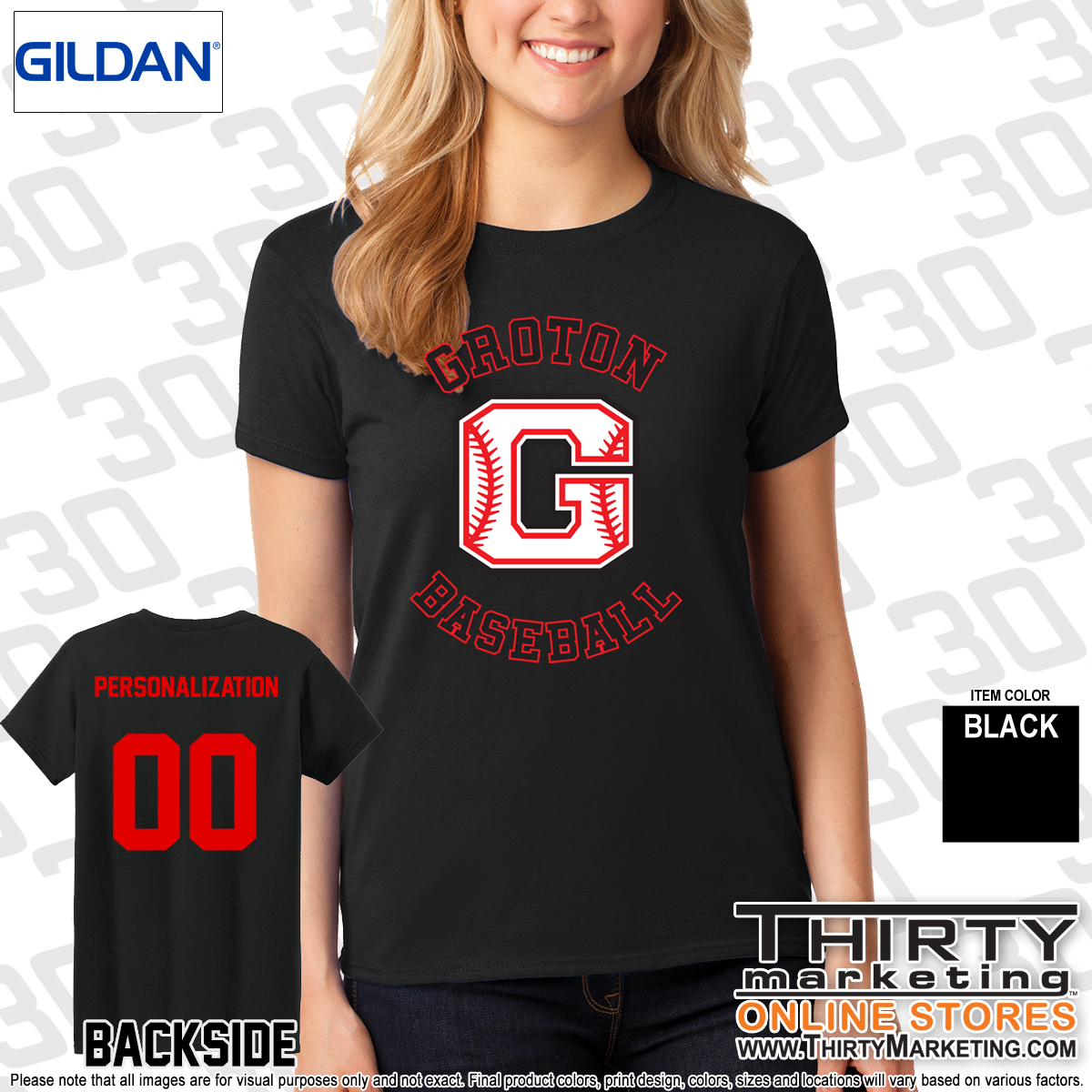 Groton Little League Cotton T-Shirt - Image 6