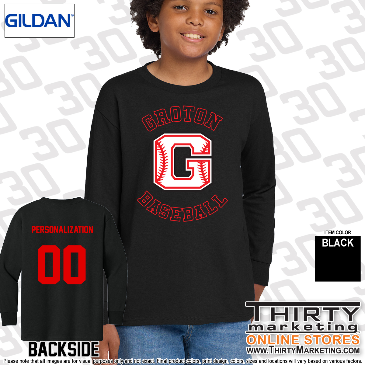 Groton Little League Cotton Long Sleeve T-Shirt