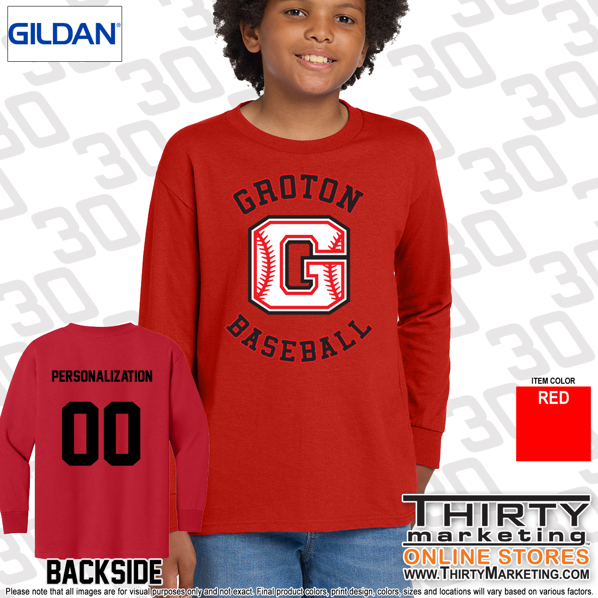 Groton Little League Cotton Long Sleeve T-Shirt - Image 4