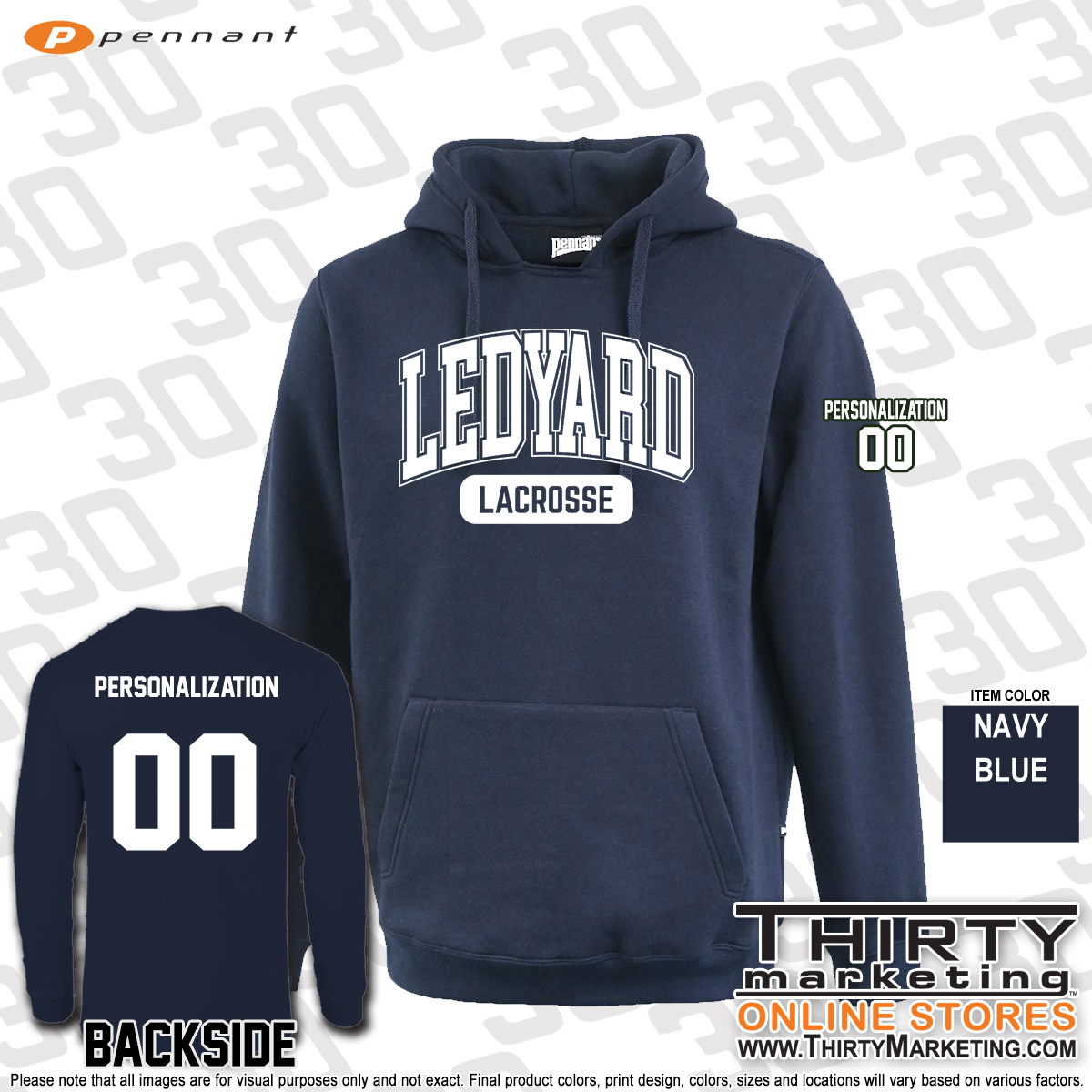 LHS Boys Lacrosse Pennant Rugger Hoodie
