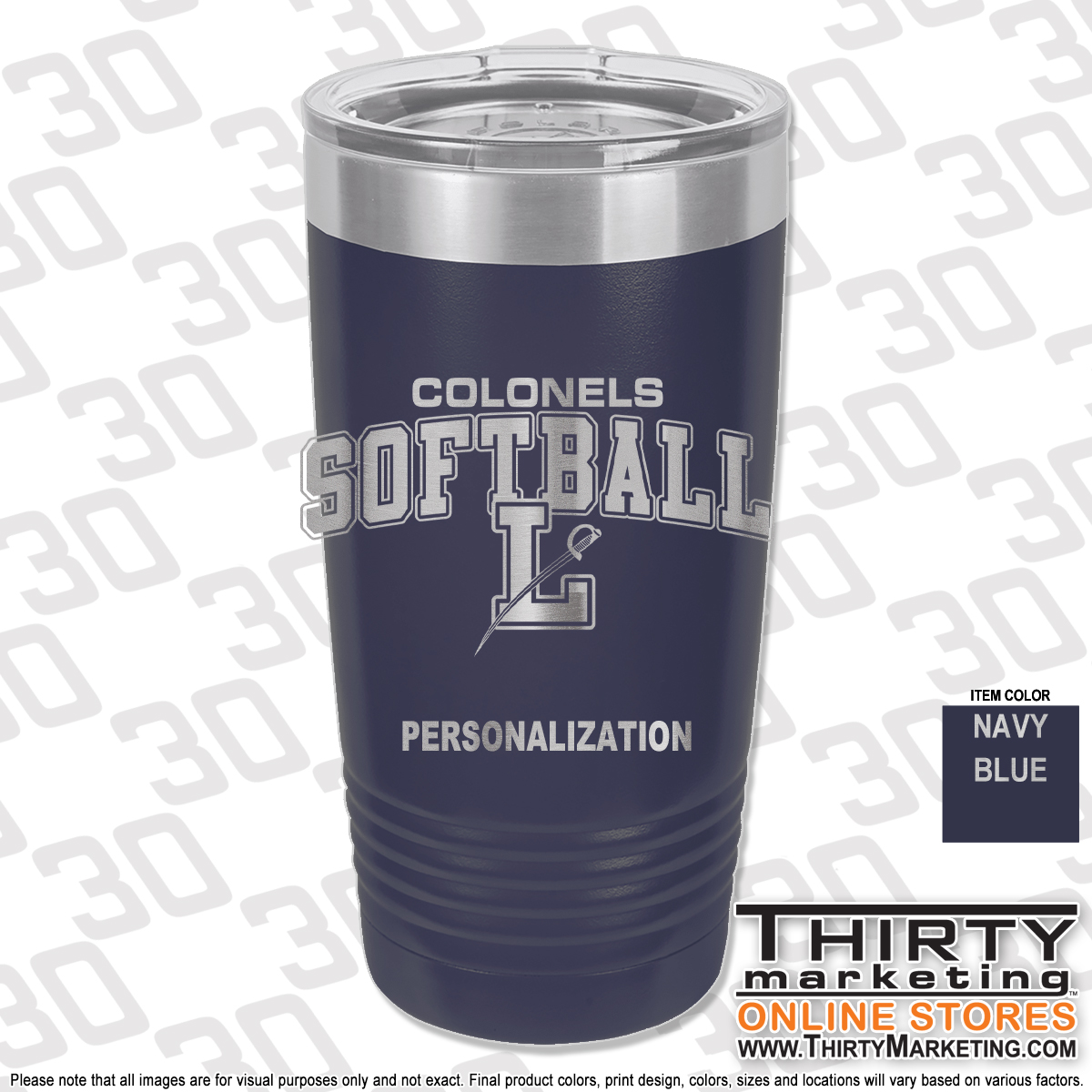 LHS Softball 20oz Engraved Ringneck Tumbler - Image 4