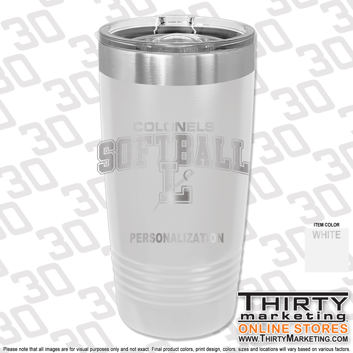 LHS Softball 20oz Engraved Ringneck Tumbler - Image 3
