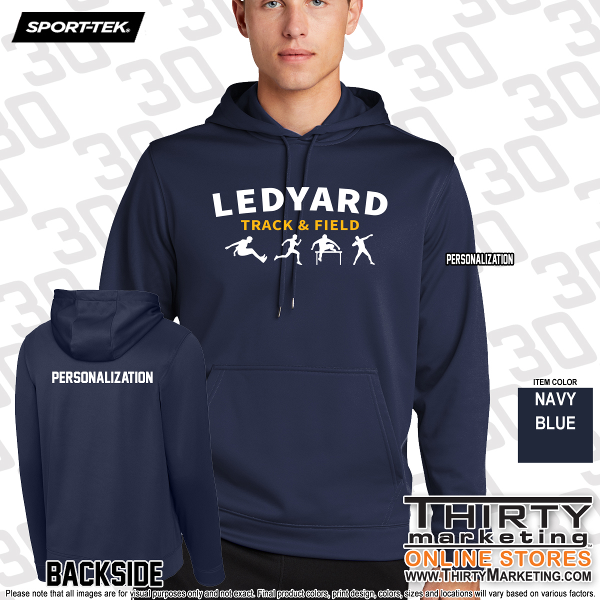 LMS Track & Field Sport-Tek® Performance Fleece Hoodie - Image 3