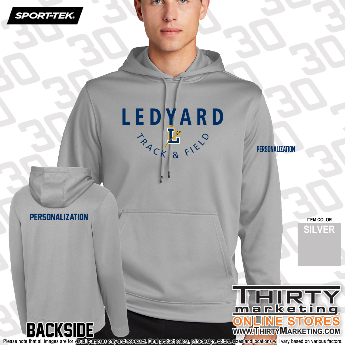 LMS Track & Field Sport-Tek® Performance Fleece Hoodie - Image 4