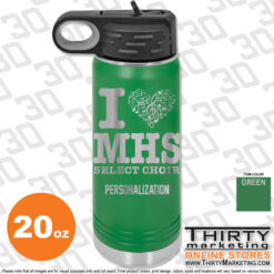 Alternative view of Malverne Select Choir 20oz Water Bottle