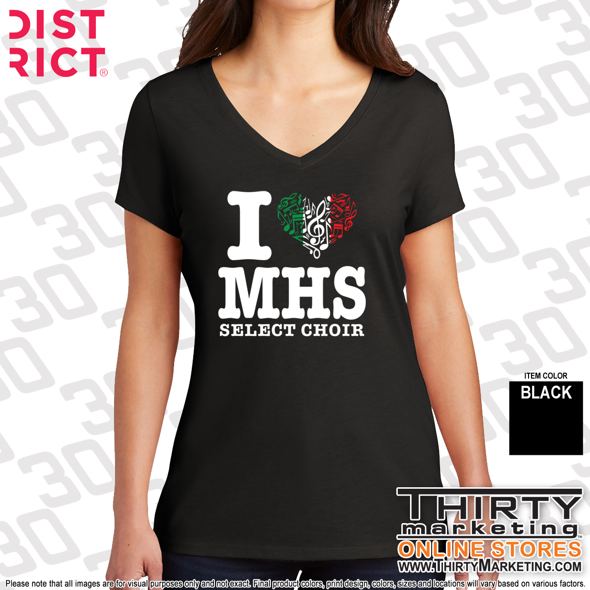 Malverne Select Choir Perfect Tri® V-Neck Tee