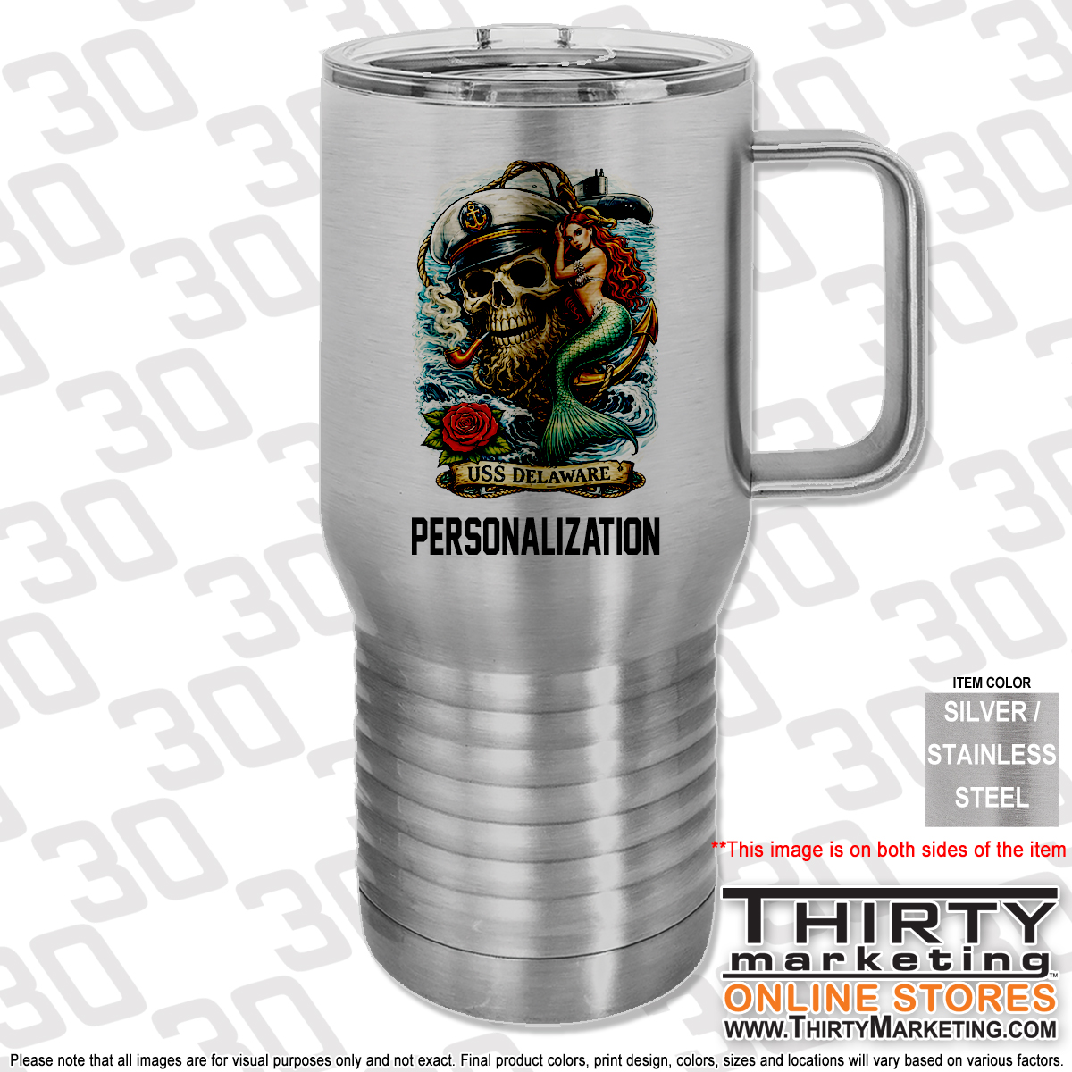 USS Delaware FRG 20oz Travel Mug - Image 2