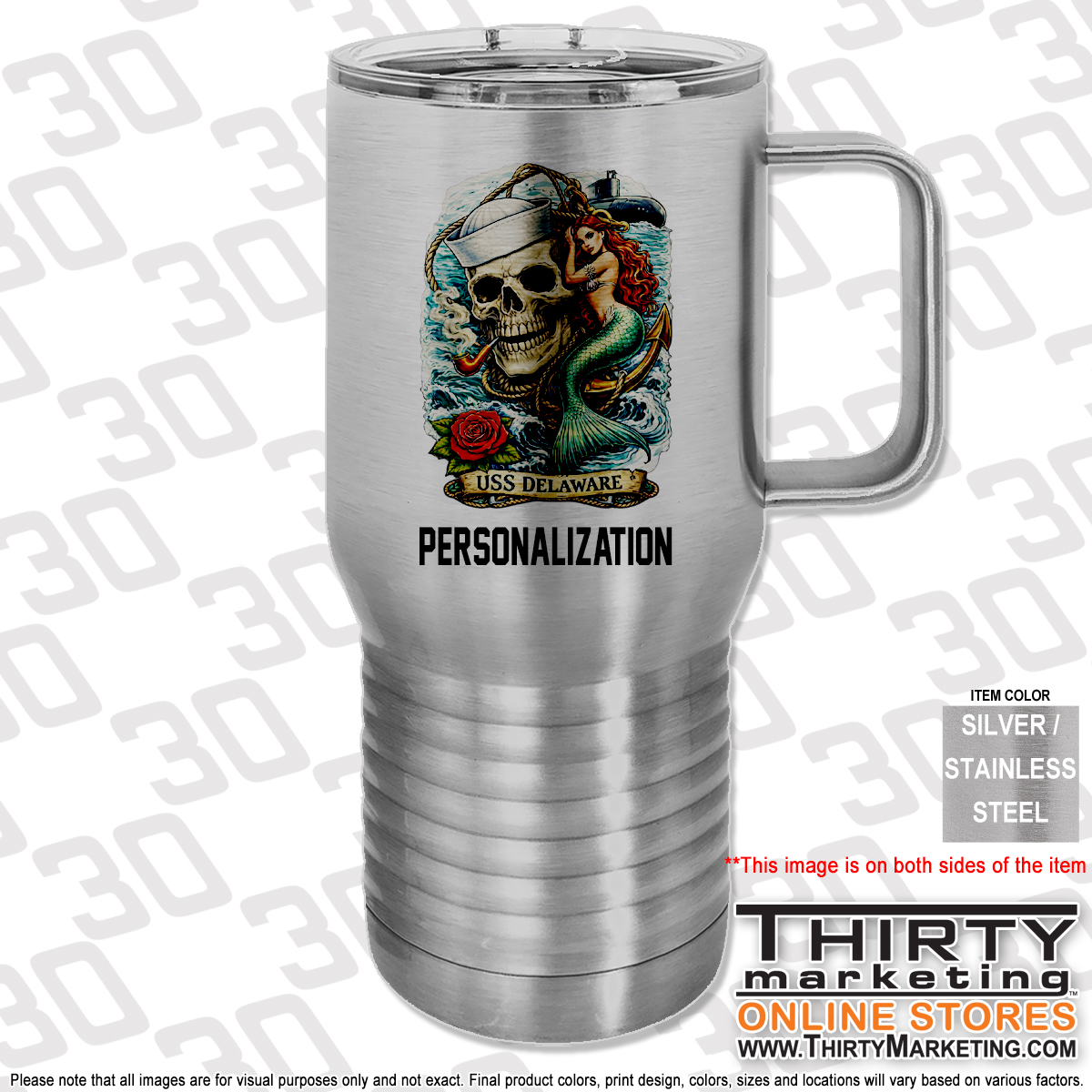 USS Delaware FRG 20oz Travel Mug - Image 3