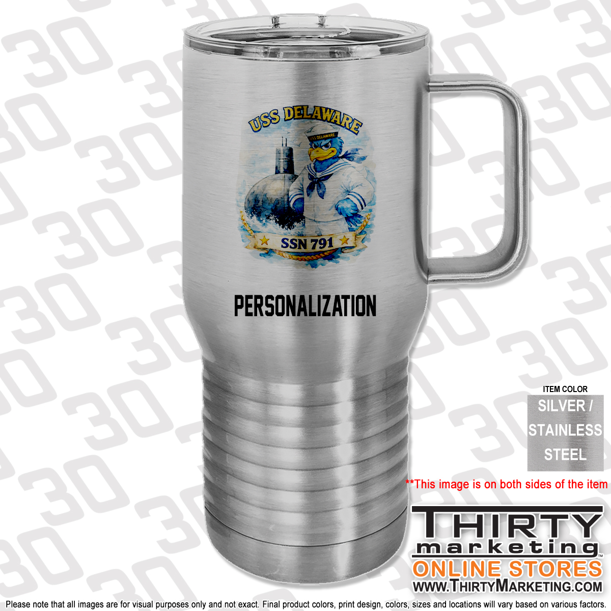 USS Delaware FRG 20oz Travel Mug - Image 4