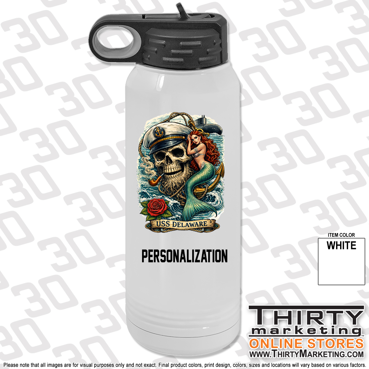 USS Delaware FRG 30oz Water Bottle - Image 5