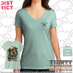 Alternative view of USS Delaware FRG Skull Perfect Tri® V-Neck Tee