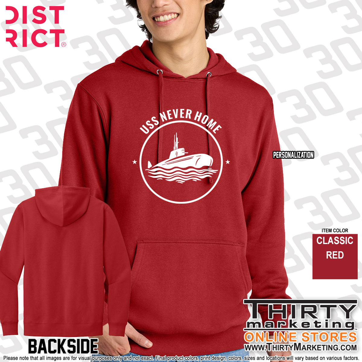 USS Texas FRG Never Home Fleece Hoodie - Image 4
