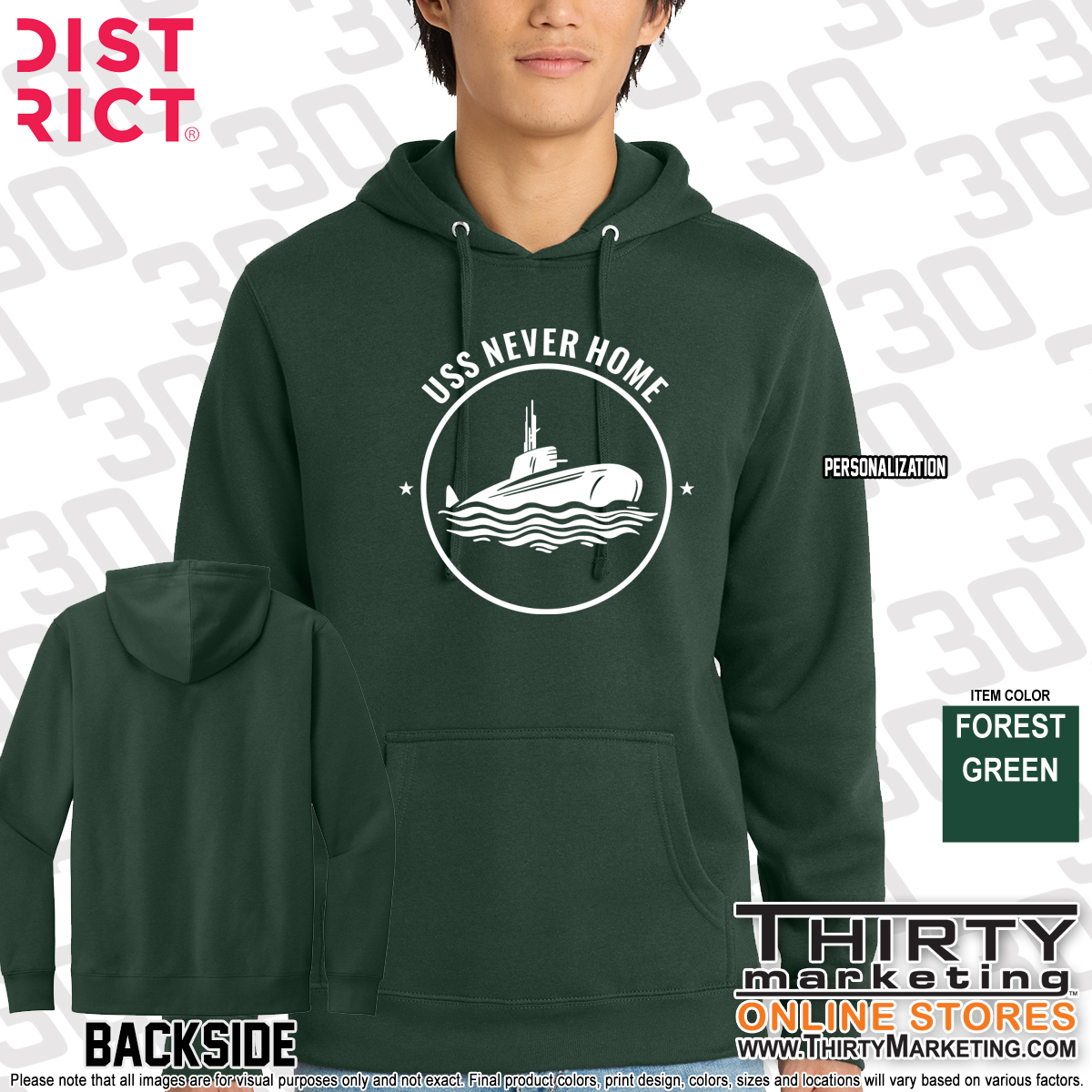 USS Texas FRG Never Home Fleece Hoodie - Image 5
