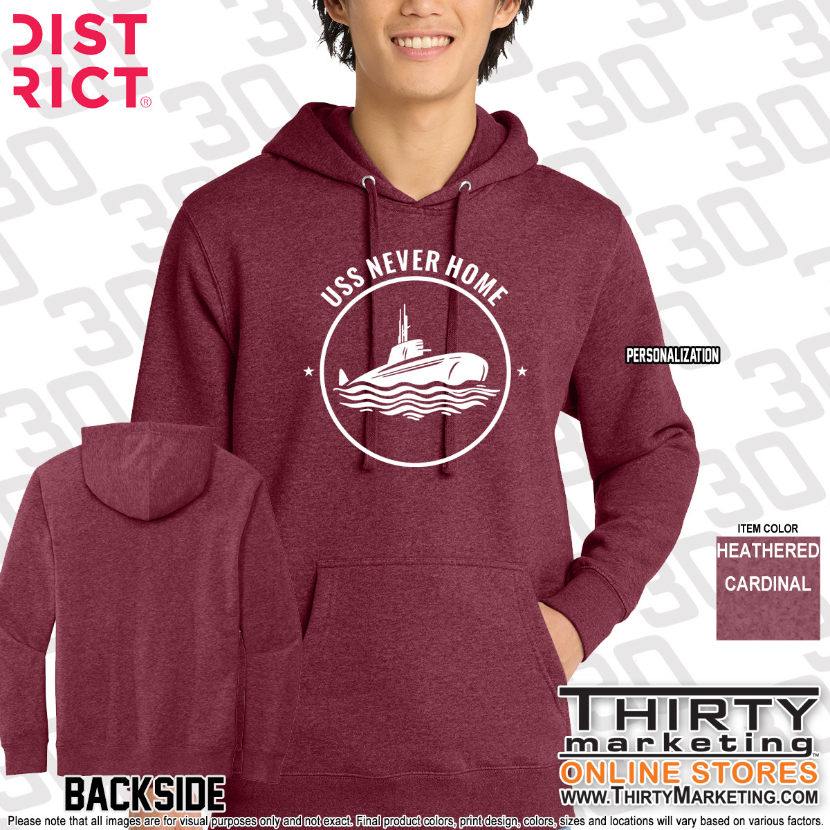 USS Texas FRG Never Home Fleece Hoodie - Image 6