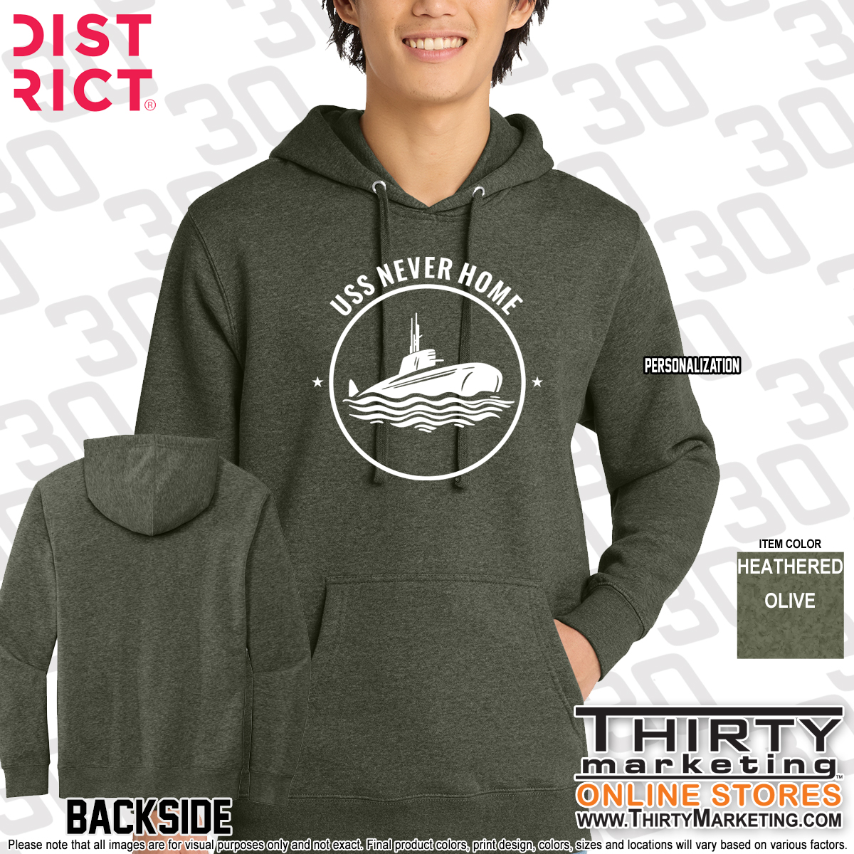 USS Texas FRG Never Home Fleece Hoodie - Image 8