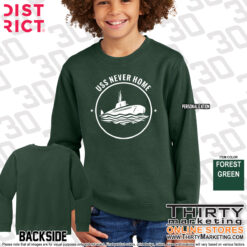 USS Texas FRG Never Home Youth Crewneck Sweatshirt