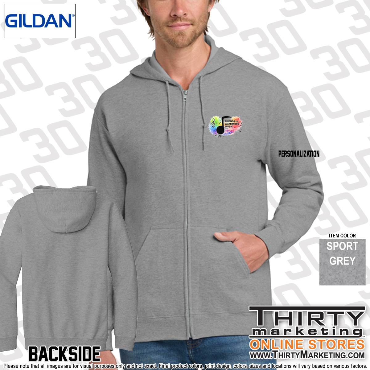 Friends of Waterford Music Zip Hoodie - Image 4